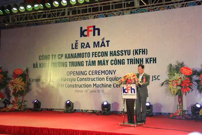 Ông Trần Trọng Thắng, Q.Tổng Giám đốc FECON phát biểu tại buổi lễ